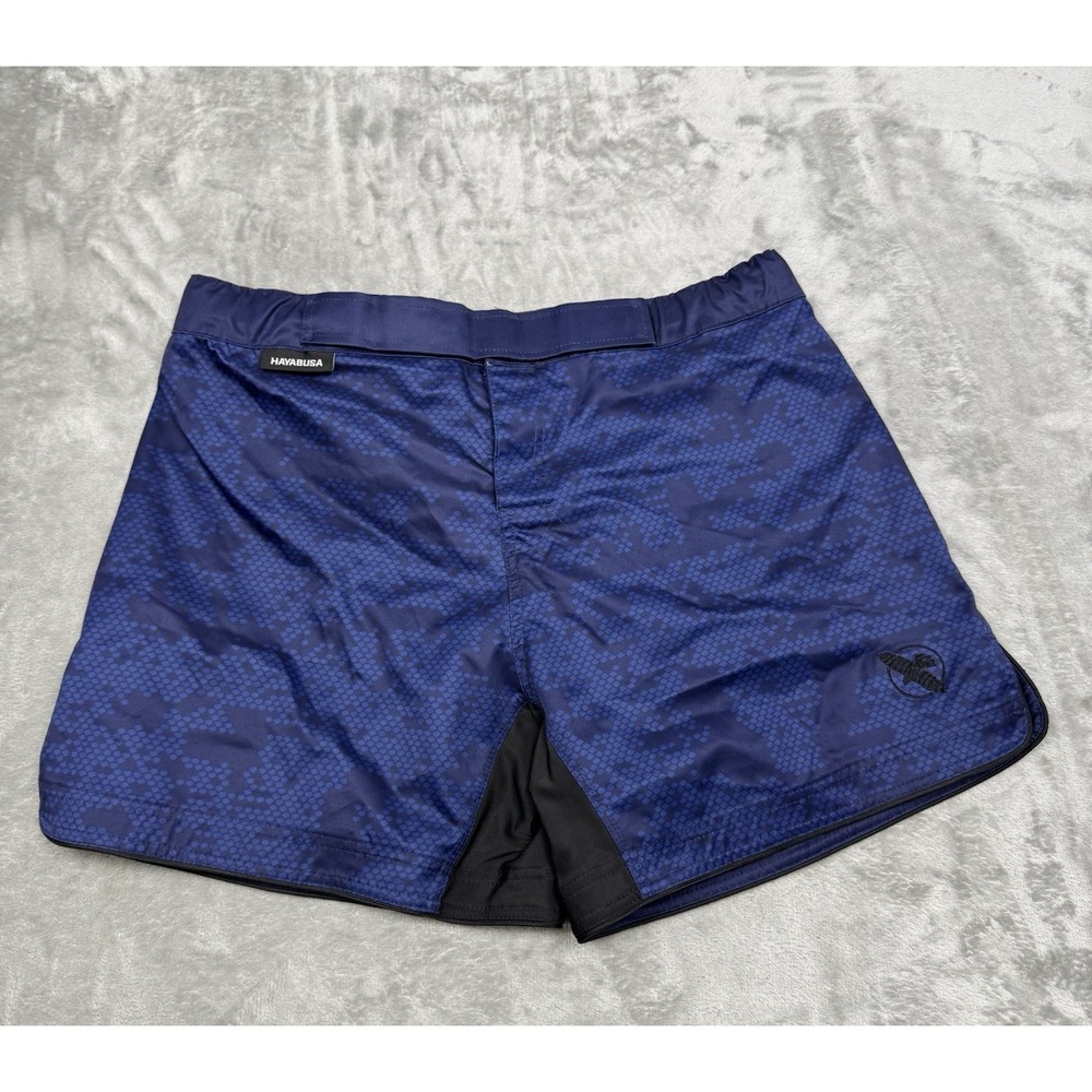 Hayabusa Fight Shorts Mens 2XL XXL Blue Hex MMA Jiu Jitsu Boxing Muay Thai Gym